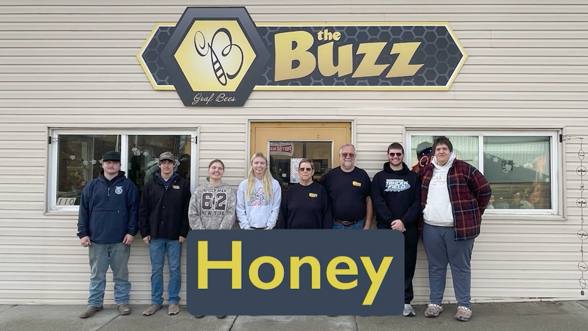 Load video: Allen FFA students highlight Graf Bees and Nebraska honey in their From Farm to You specialty crops video.